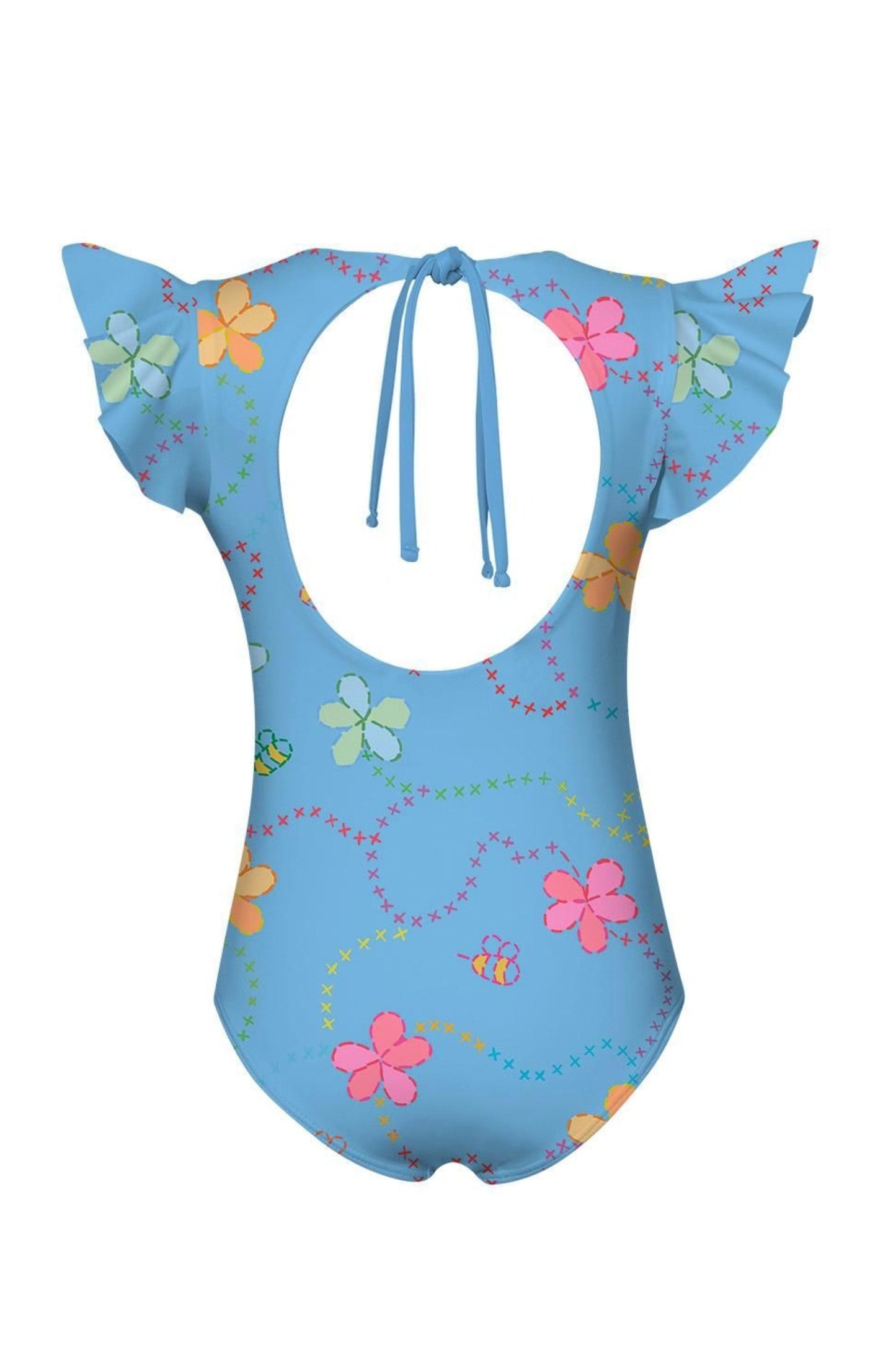 Blue Color Jardin - Dayana One Piece