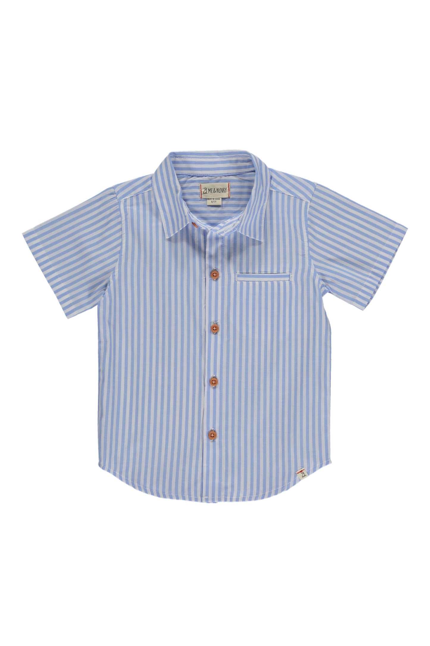 Blue/White Striped Woven Shirt