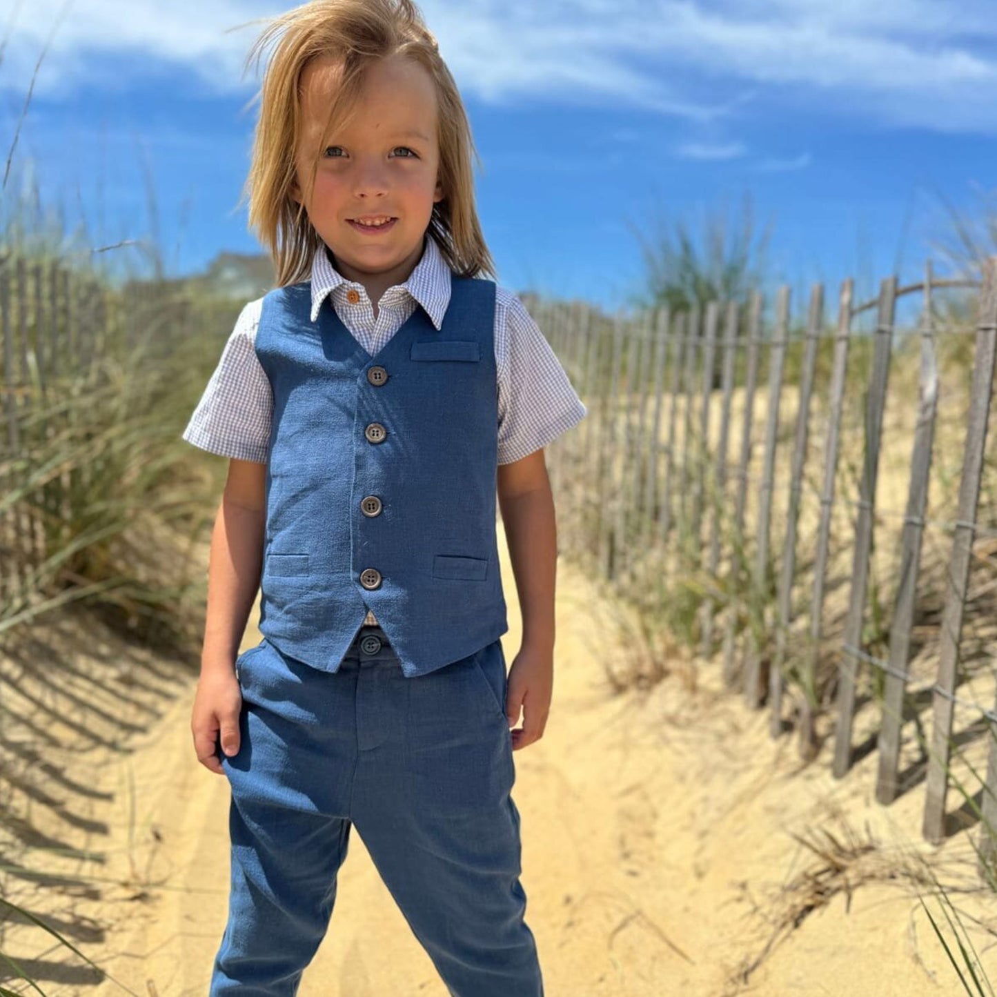 Blue Woven Pants Charles