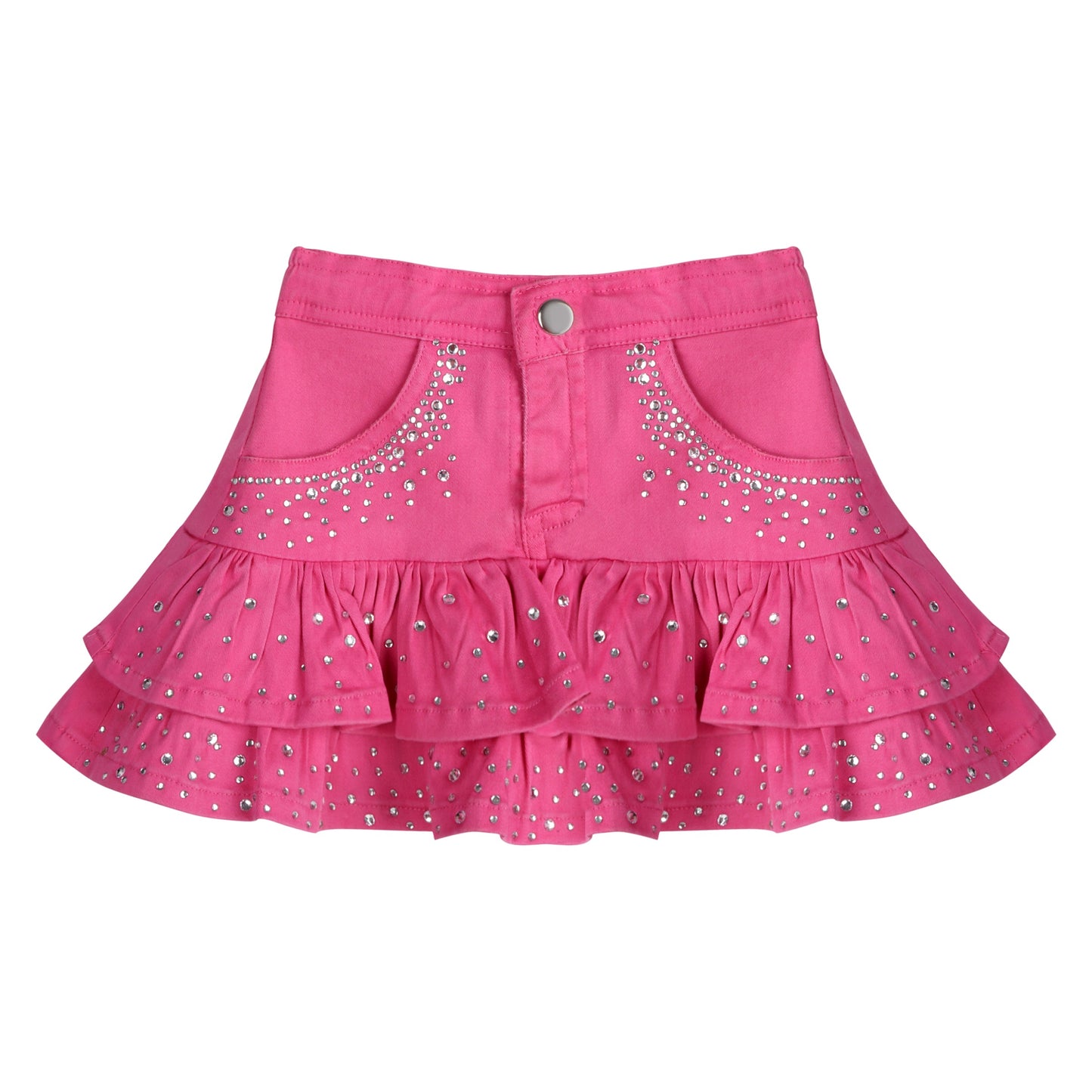 PINK CRYSTAL DENIM SKORT
