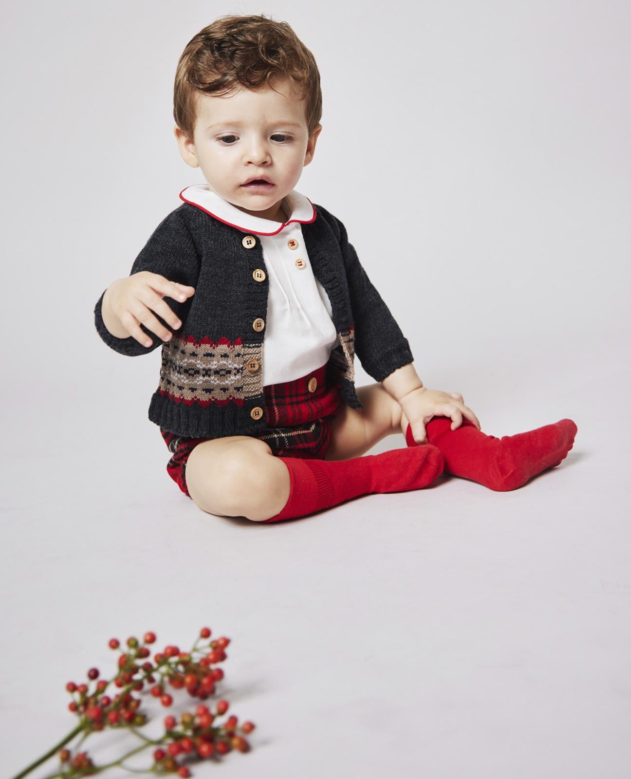 Set De Pantalon Bombacho Cuadros Rojos Tartan
