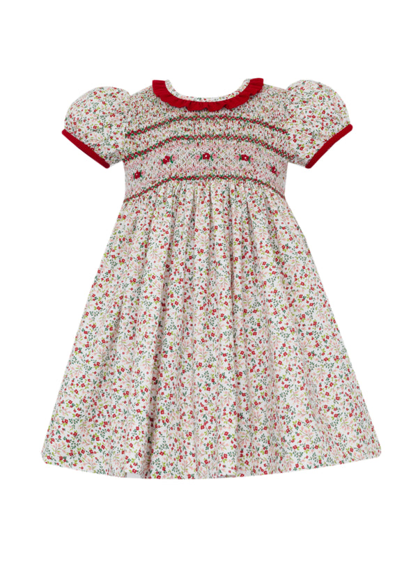 LILY -  LILY  -  RED & PINK HOLIDAY LIBERTY PRINT DRESS