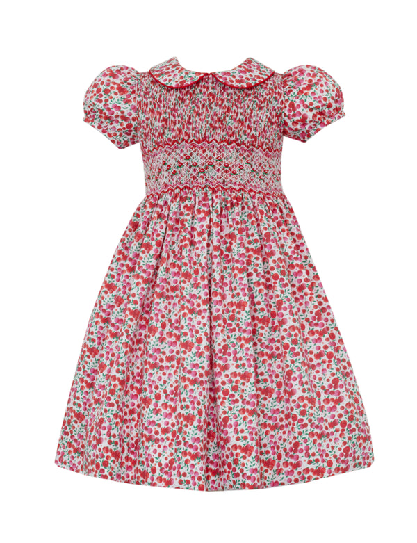 KATE - RED & PINK HOLIDAY LIBERTY PRINT DRESS