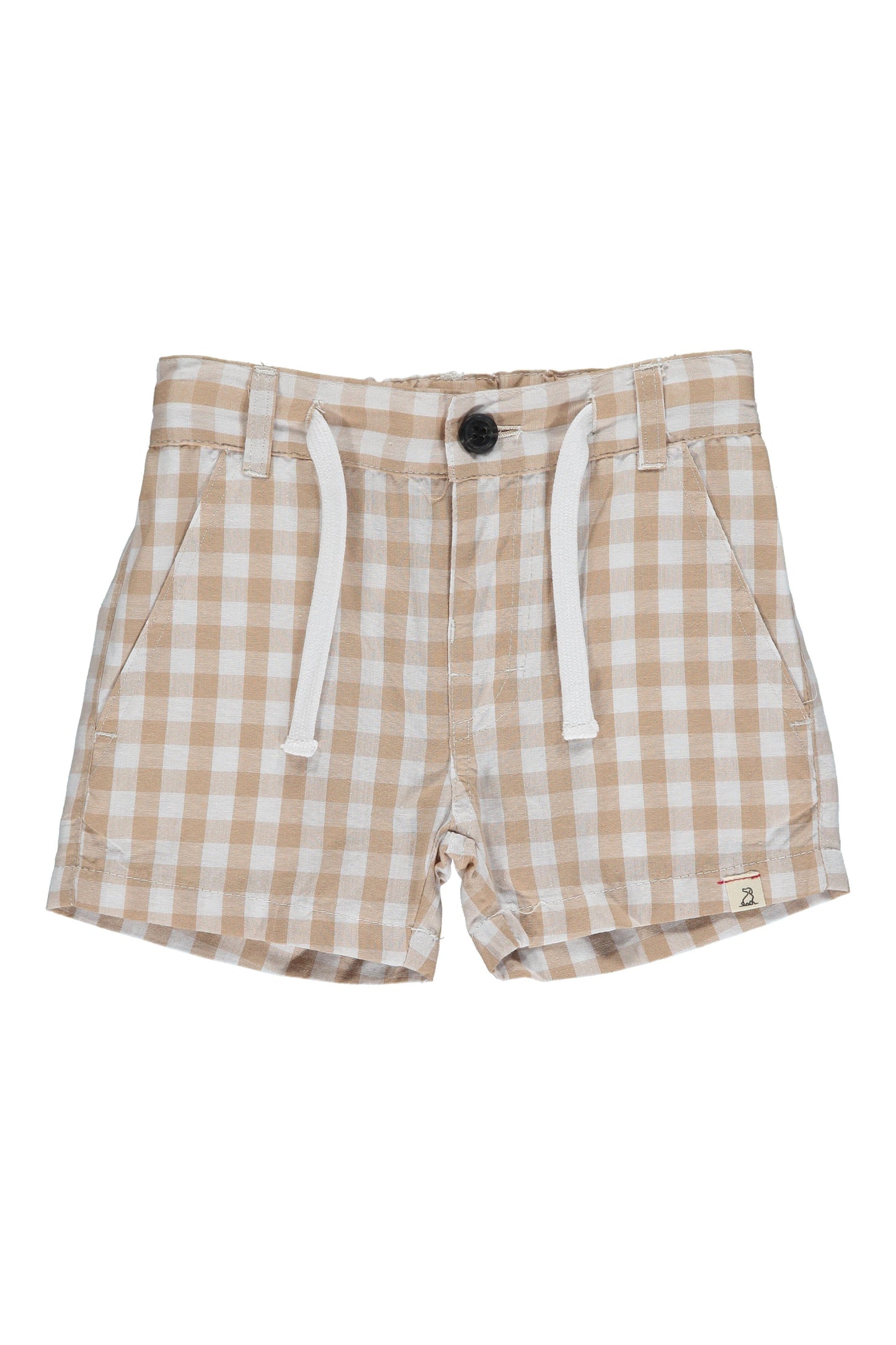 Beige Plaid Shorts