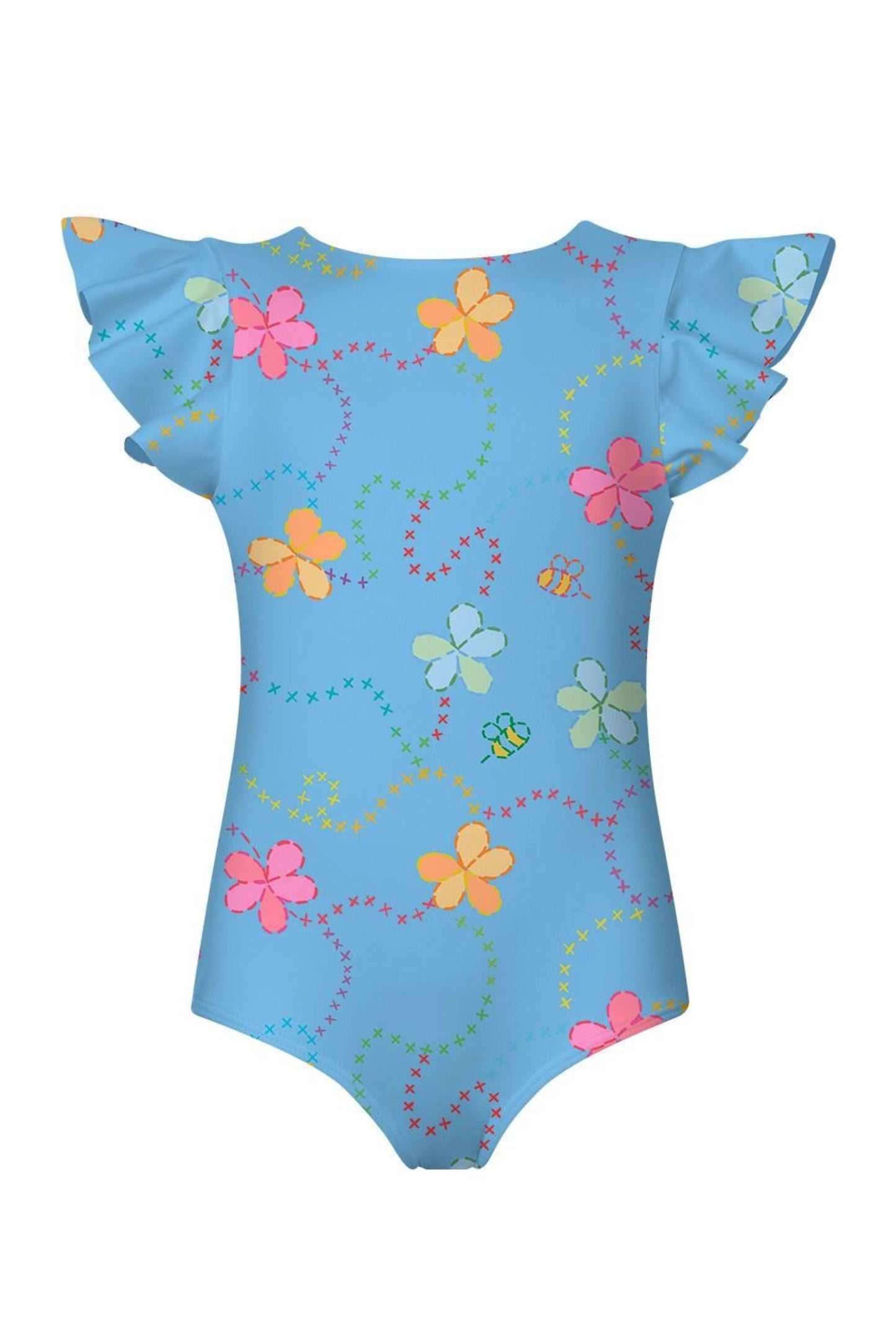 Blue Color Jardin - Dayana One Piece