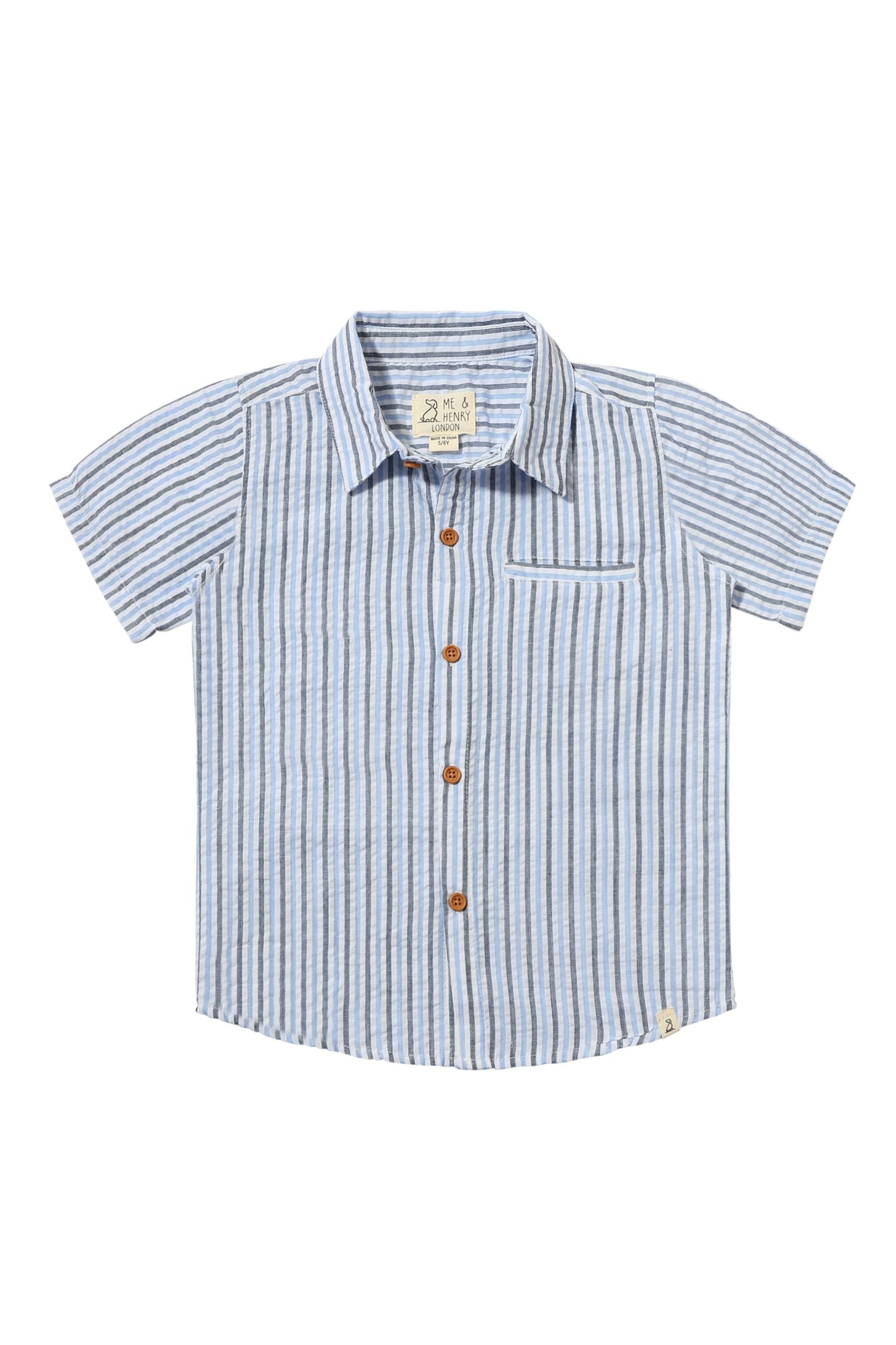 Blue/Navy/White Seersucker