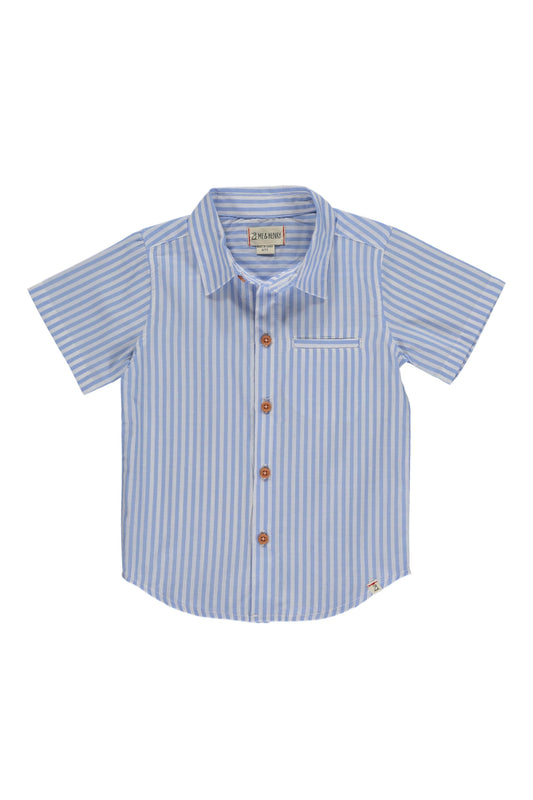 Blue/White Striped Woven Shirt