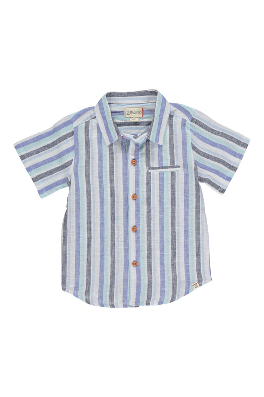 Blue Wide Stripe Woven Shirt