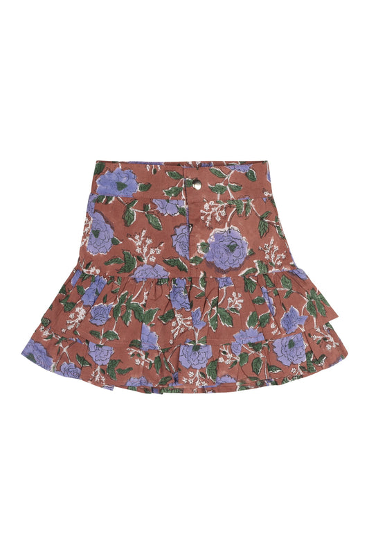 Brown Floral Skort