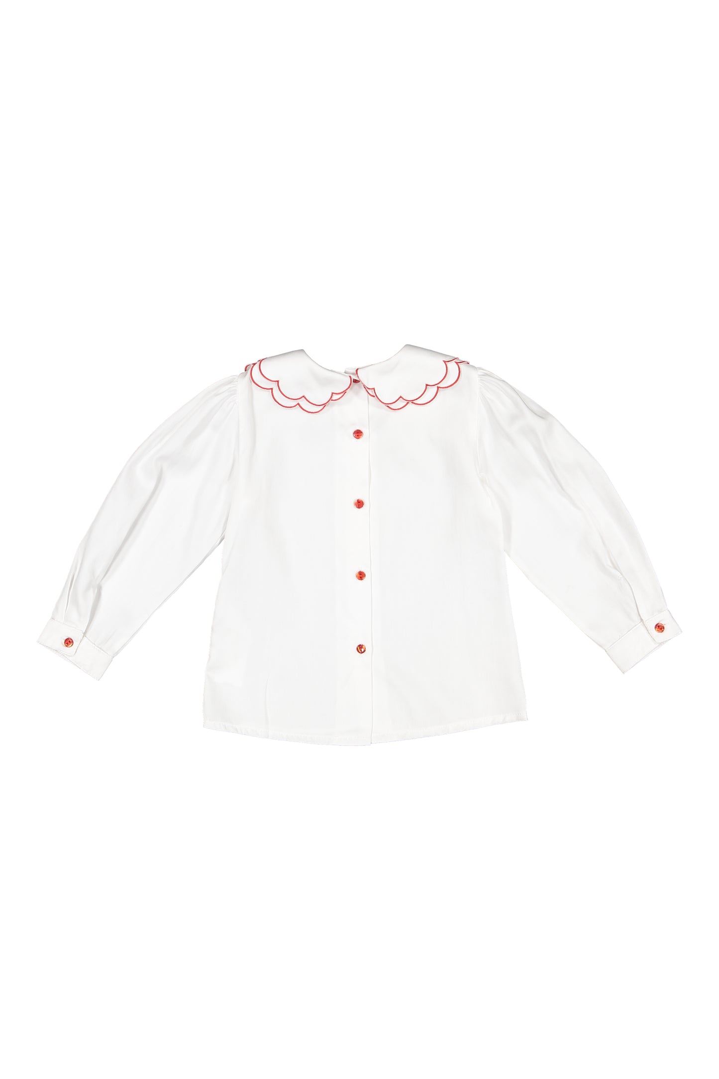 Camisa con cuello en forma de nube blanca