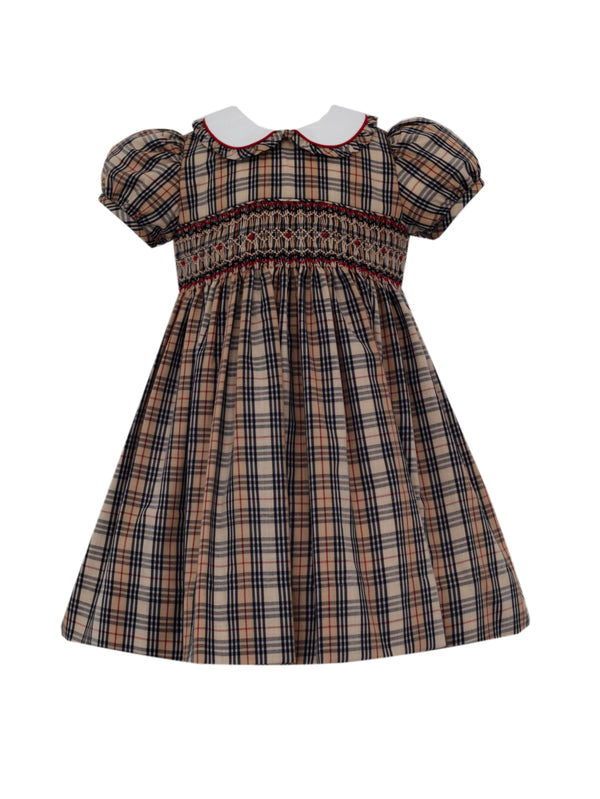 Charlotte Dress/ brown and red plaid