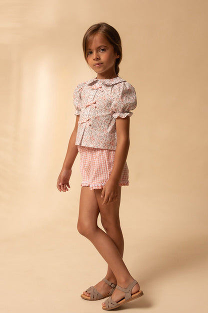 Salmón Gingham Shorts