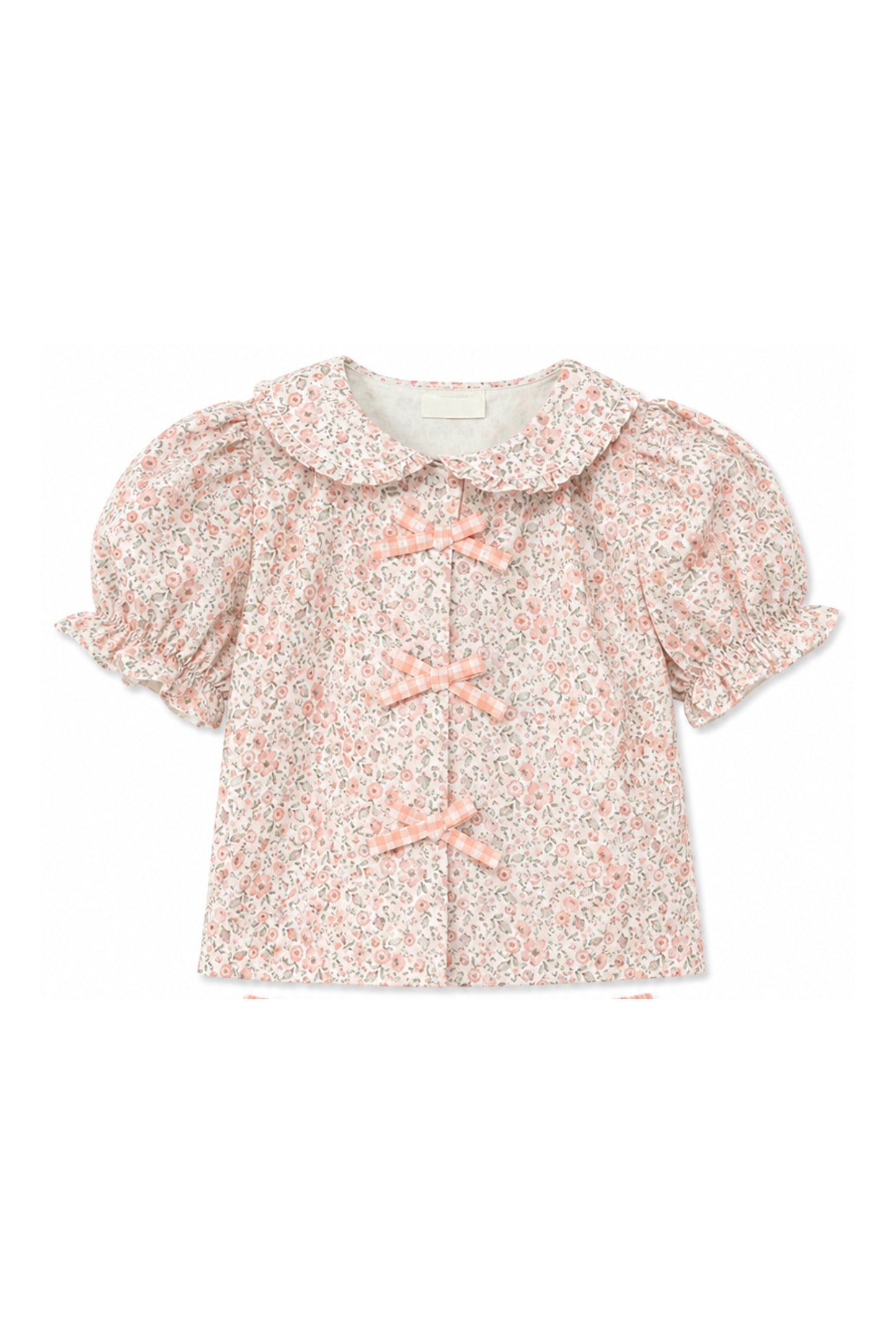 Coral Flower Poplin Blouse
