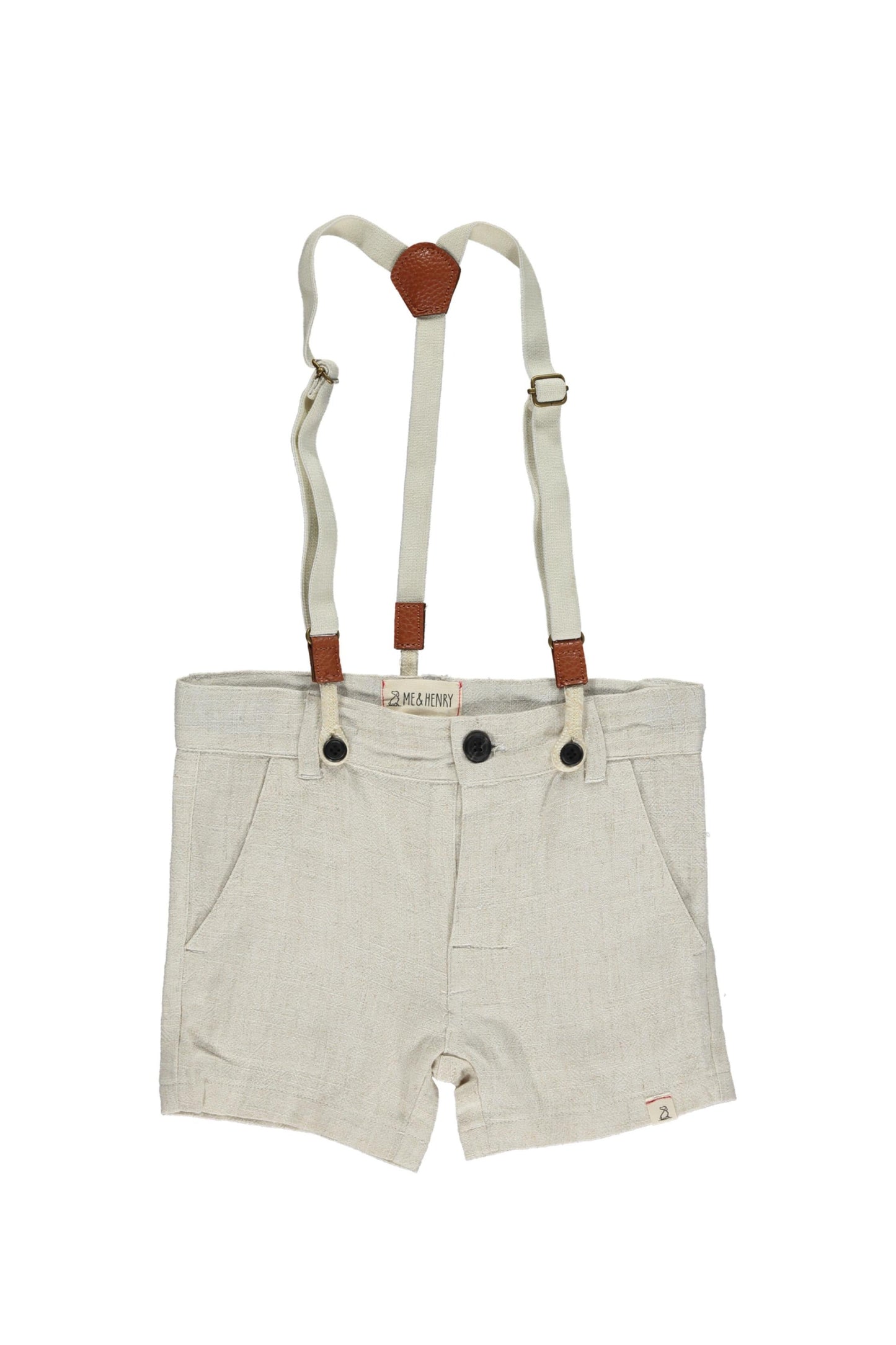 Cream Shorts Whit Removable Suspenders