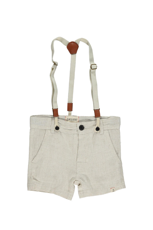 Cream Shorts Whit Removable Suspenders