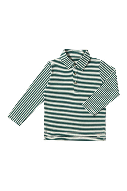 Dark Green Stripes Polo Shirt