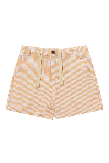 Gold/White Seersucker Stripe Short