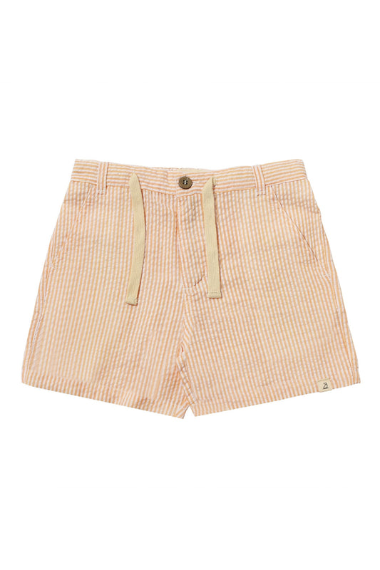 Gold/White Seersucker Stripe Short