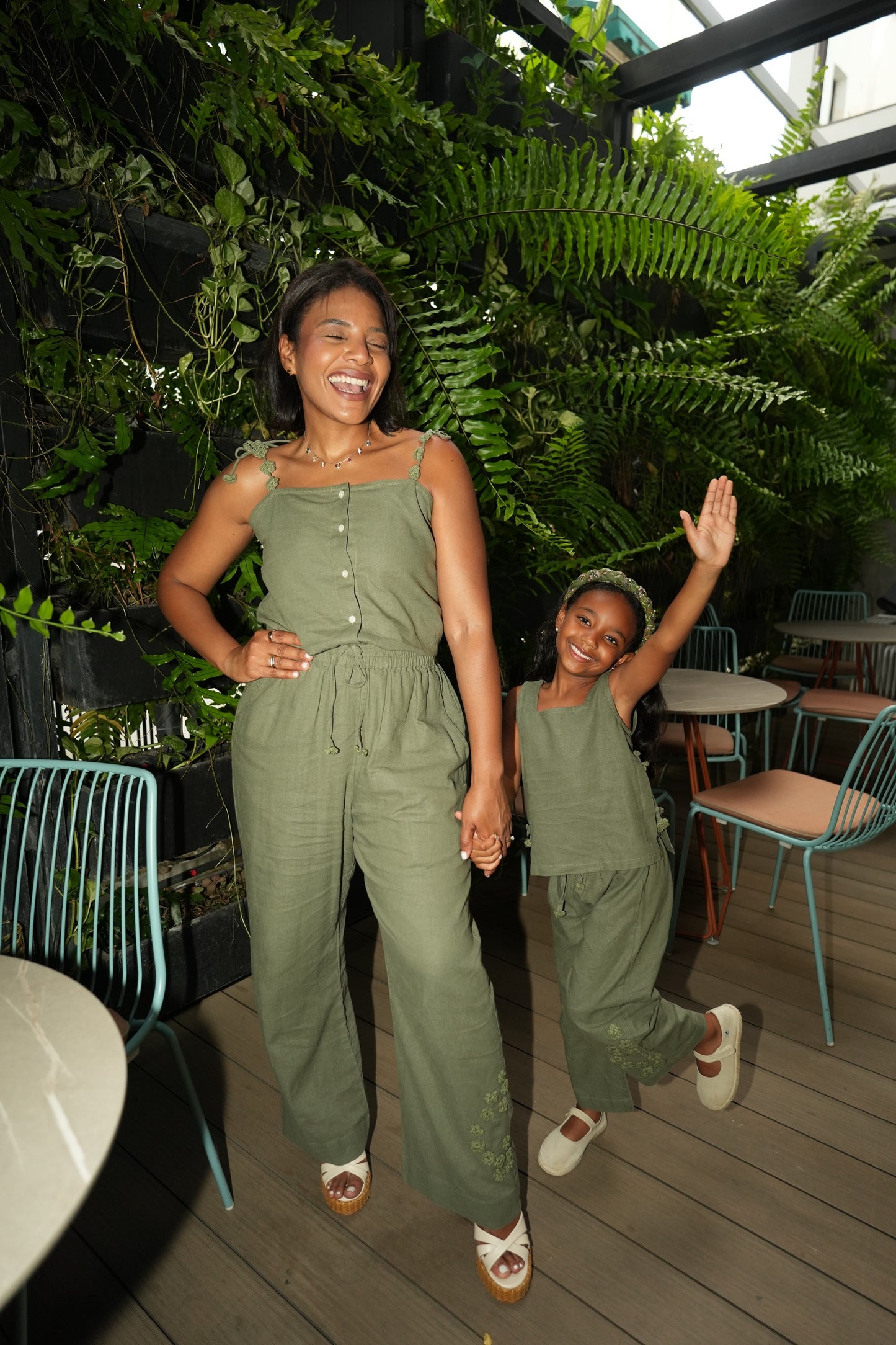 Green Garden Bloom Set with Strappy Top