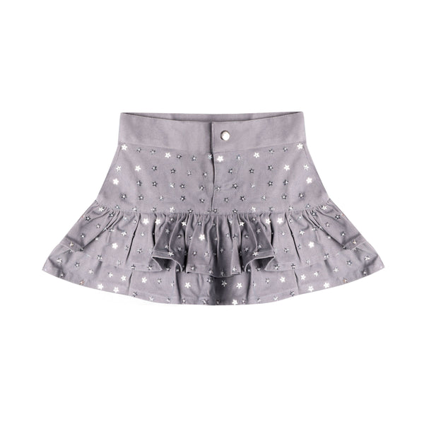 Grey Sequin Stars Denim Skort (Grey Sequin Stars Denim Skort)
