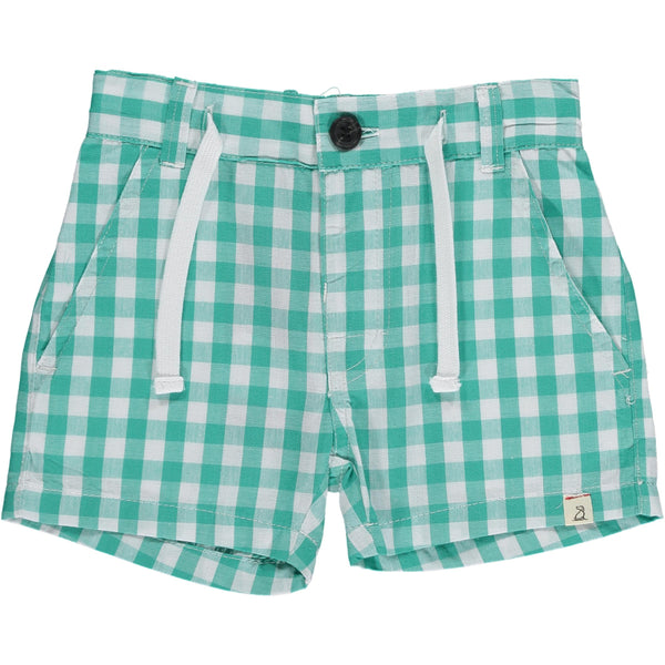 Green plaid shorts