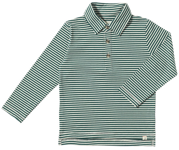 Dark Green stripes Polo Shirt