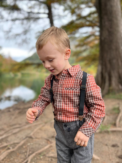 Rust Plaid Atwood Woven Shirt