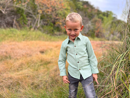 Green Seersucker Atwood Woven Shirt