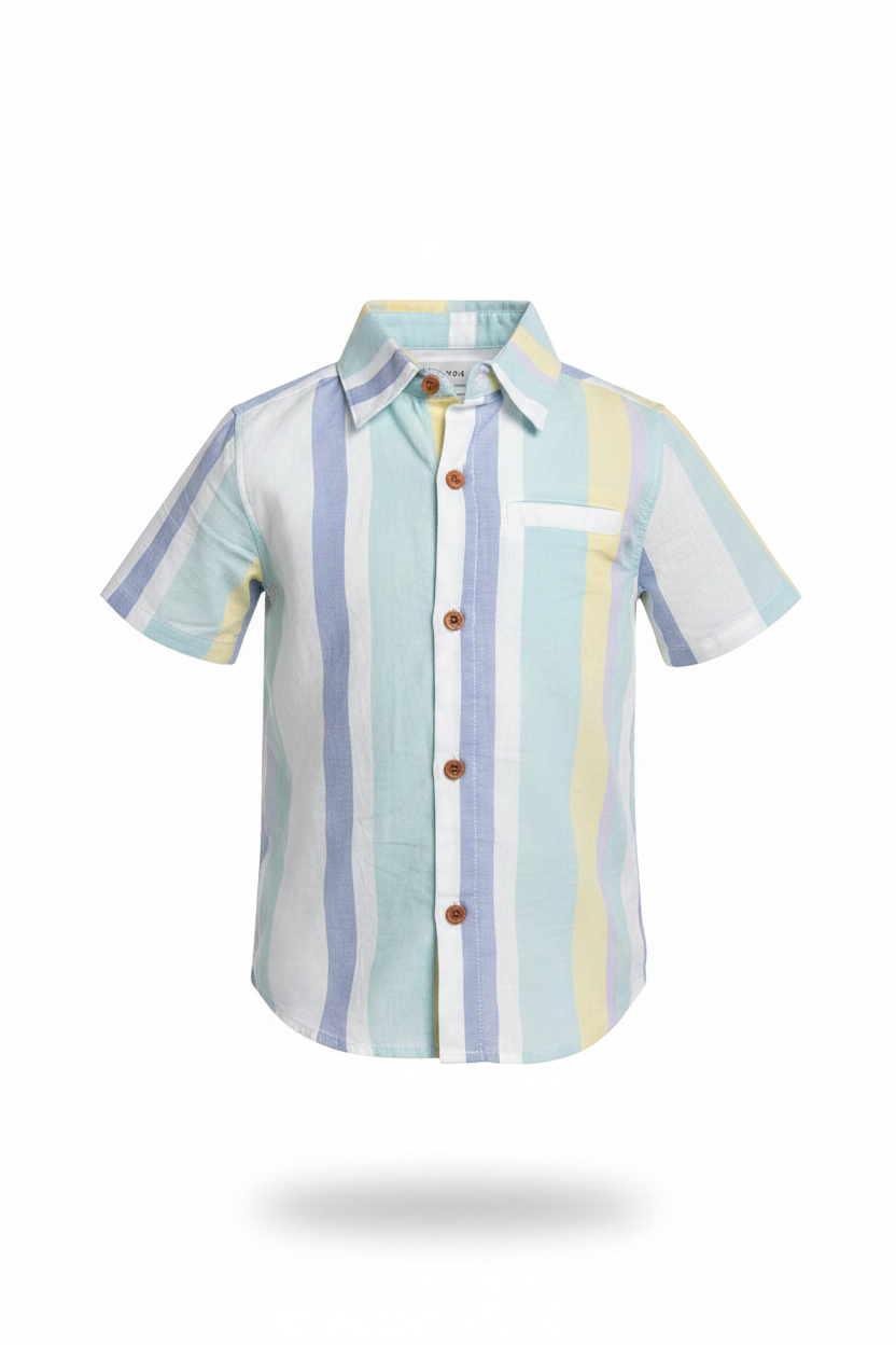 Blue/Yellow/White Wide Stripe Shirt