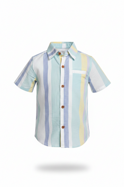 Blue/Yellow/White Wide Stripe Shirt