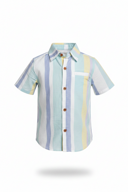 Blue/Yellow/White Wide Stripe Shirt