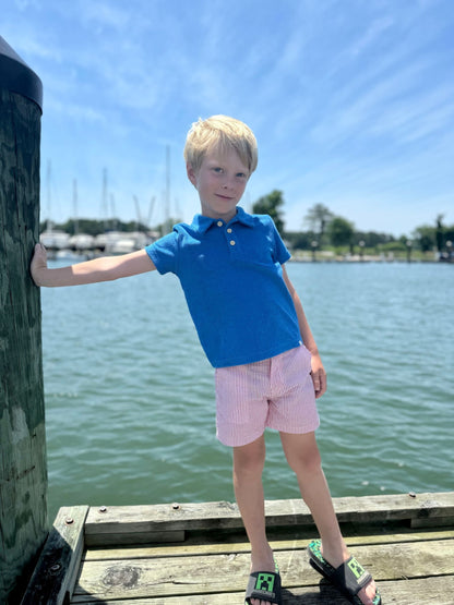 Red/White Seersucker Stripe  Shorts