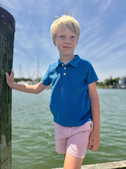 Red/White Seersucker Stripe  Shorts