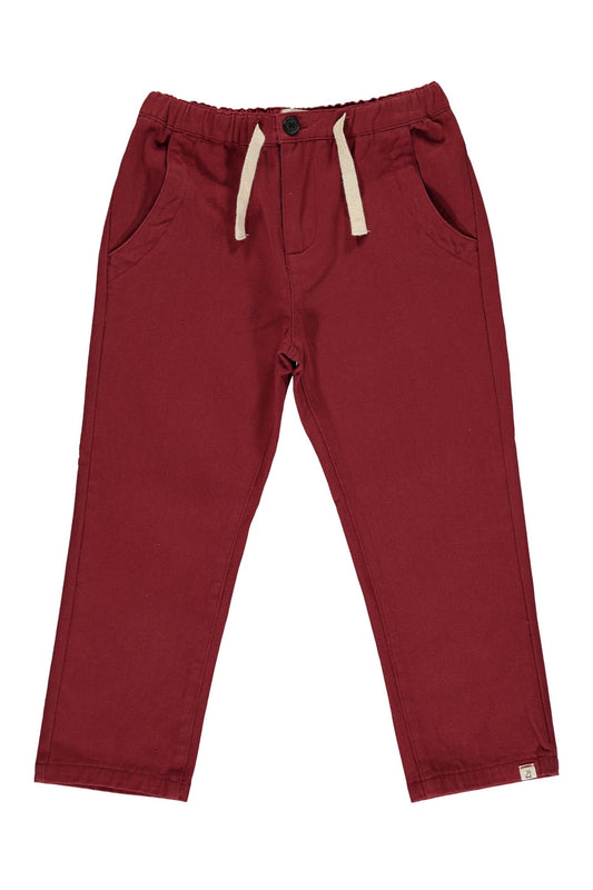 Jay Twill Pants - Burgundy