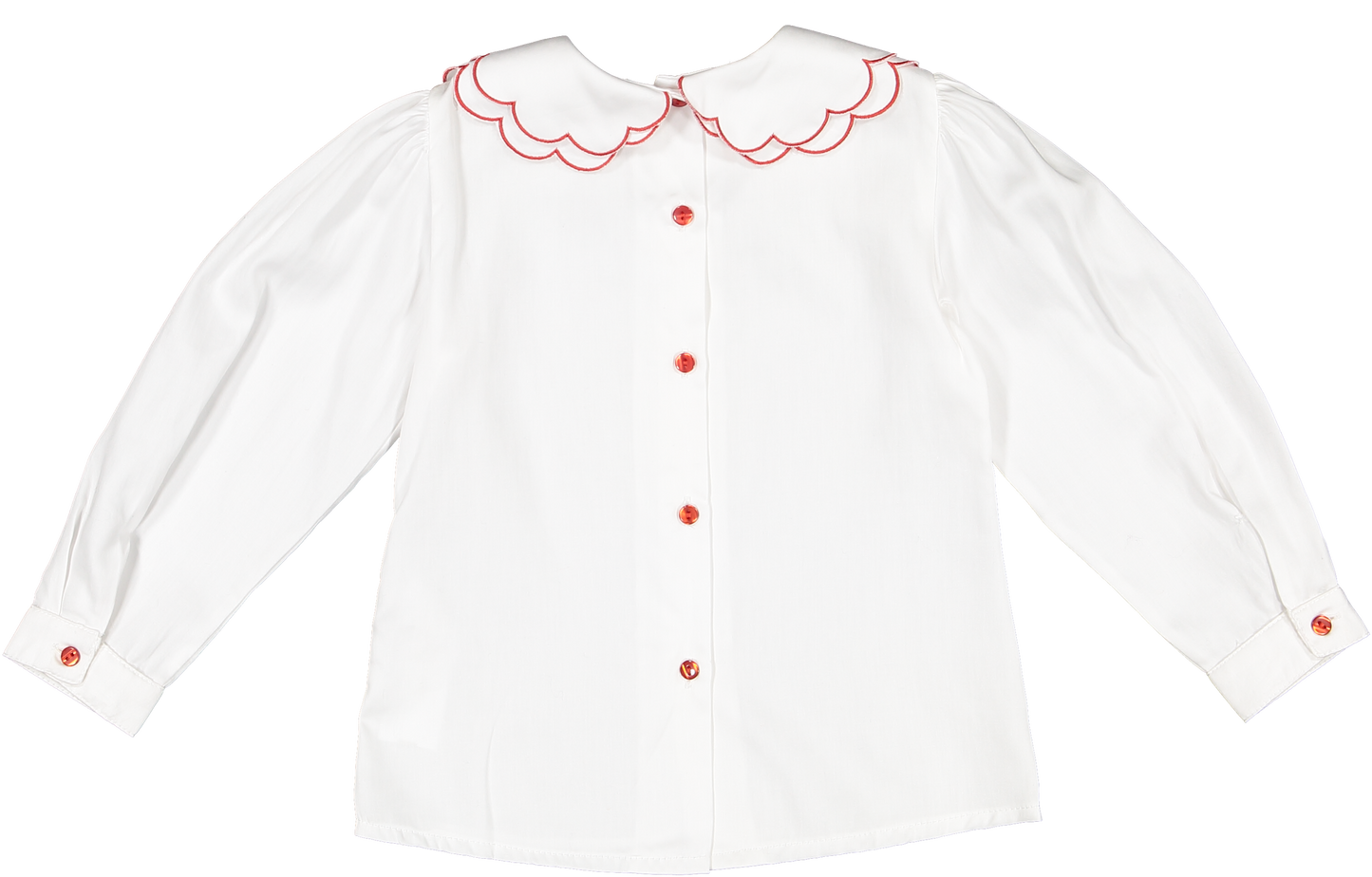 Camisa con cuello en forma de nube blanca