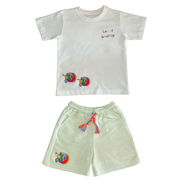 CONJUNTO DE CAMISETA + PANTALONES CORTOS LET IT BEATTLE