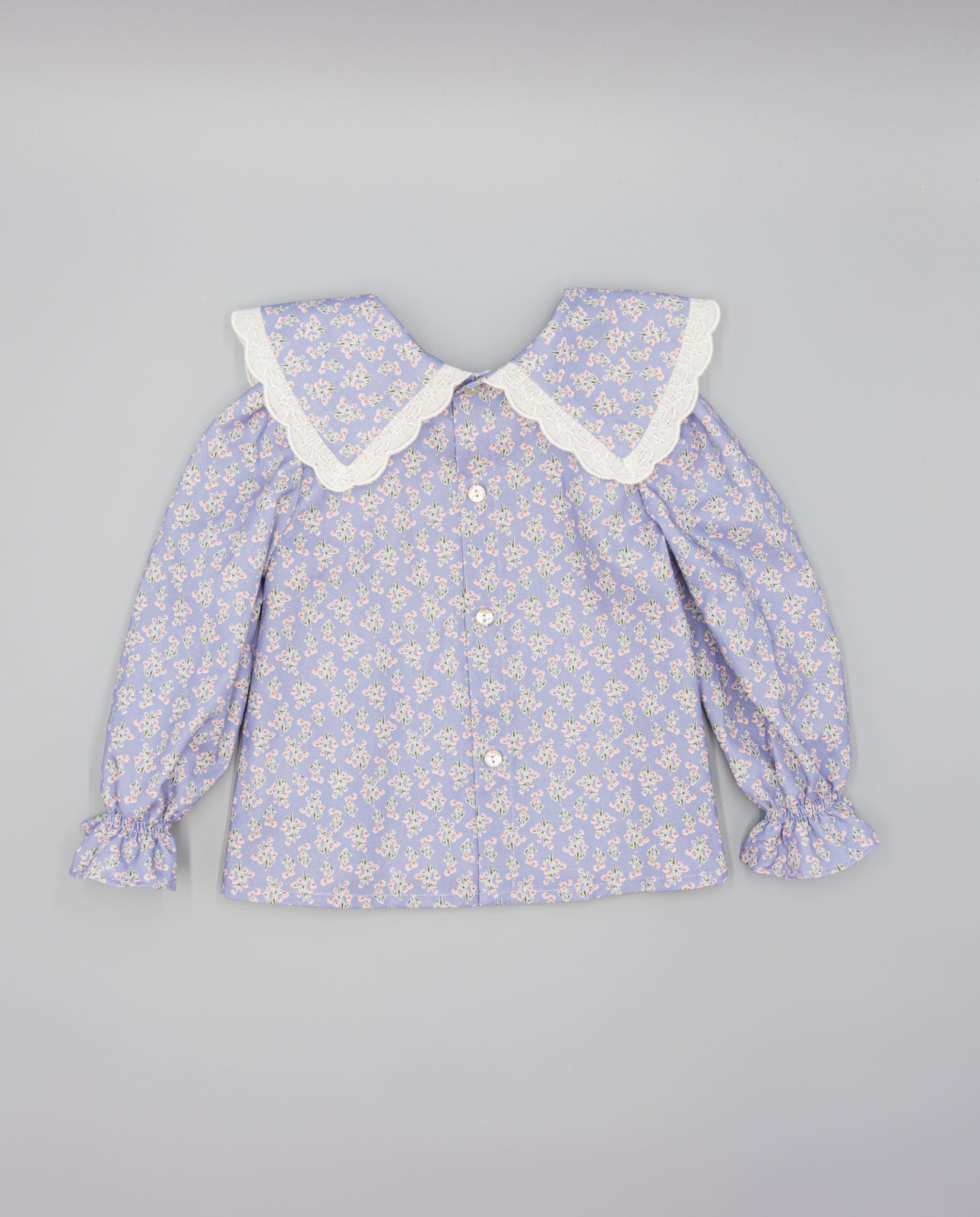 Camisa Lila De Viella Estampada Floral