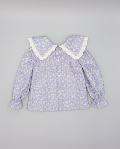 Camisa Lila De Viella Estampada Floral