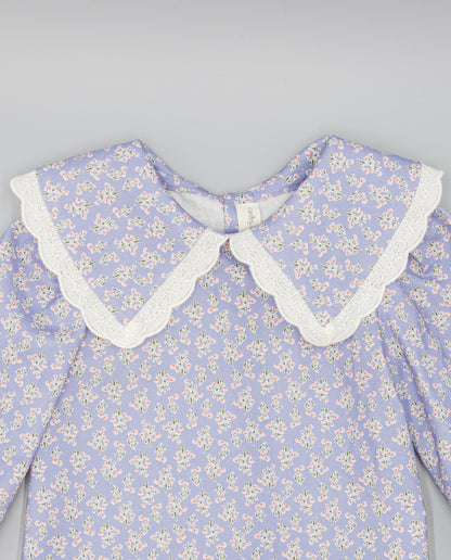 Camisa Lila De Viella Estampada Floral