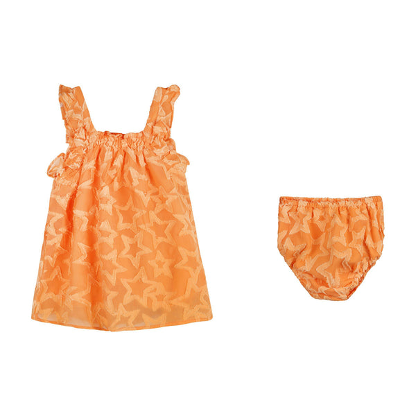 VESTIDO DE BEBÉ ESTRELLAS NARANJAS
