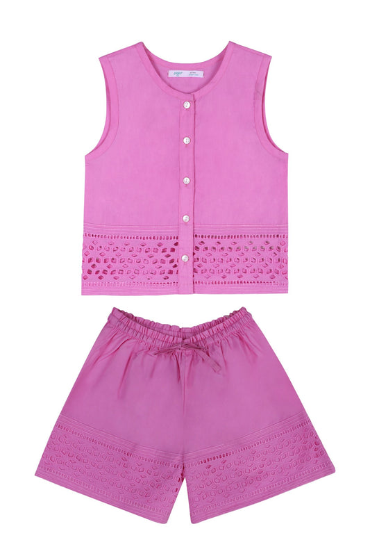 Pink Bee Wings Shirt & Shorts Set