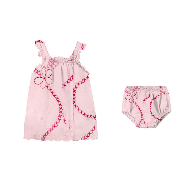 VESTIDO DE BEBÉ JARDÍN COLOR ROSA