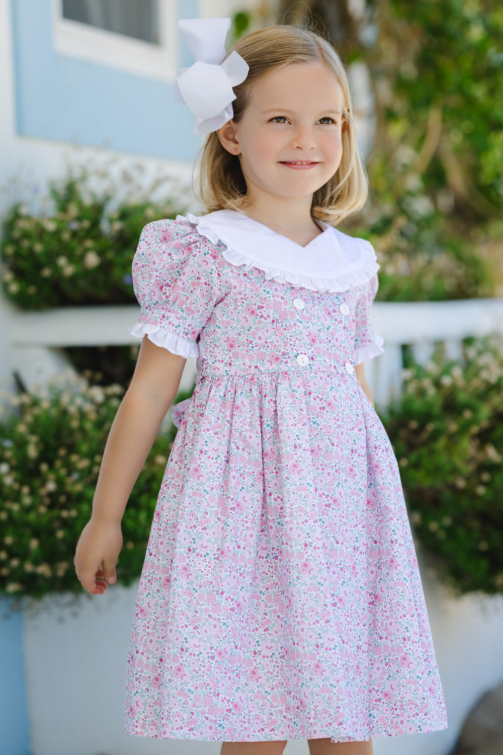 Pink Ditsy Floral Dress