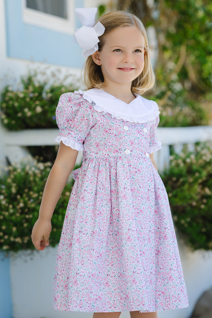 Pink Ditsy Floral Dress