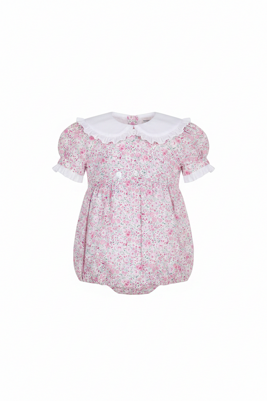 Pink Ditsy Floral Romper