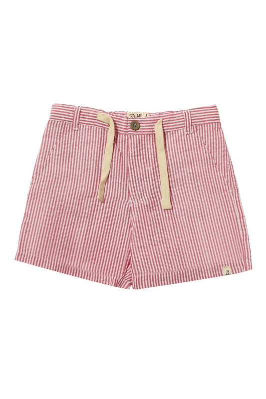 Red/White Seersucker Stripe  Shorts