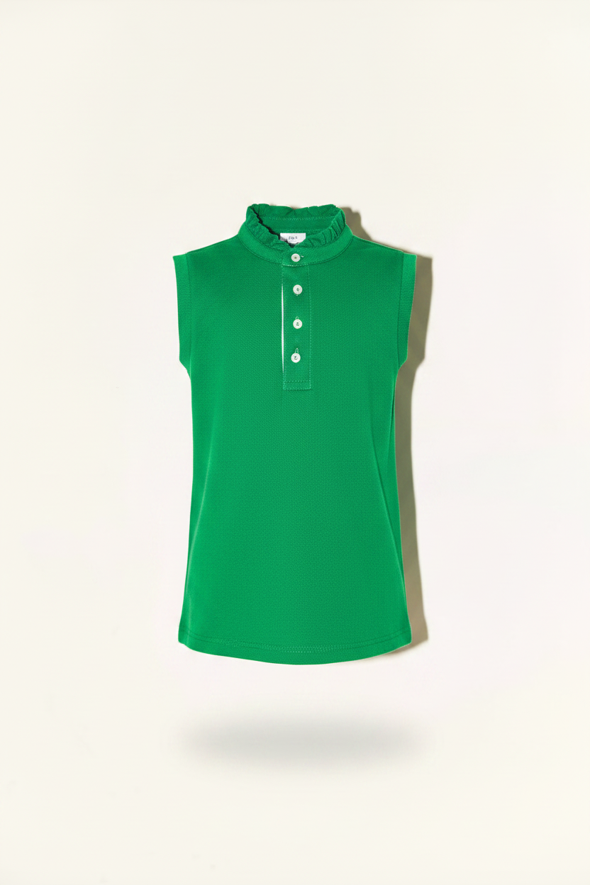 Green Knit Girl Polo T-Shirt