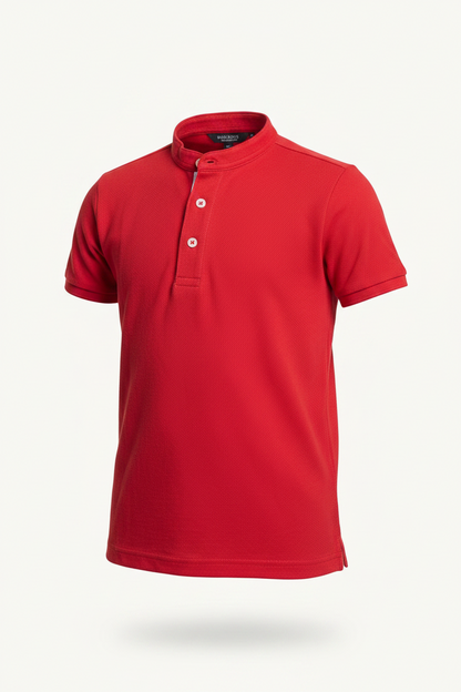 Red Knit Boy Polo T-Shirt
