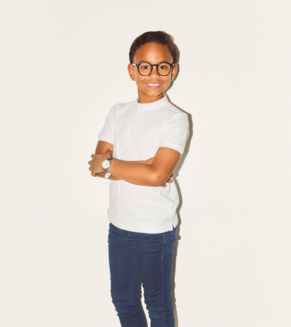 White Knit Boy Polo T-Shirt