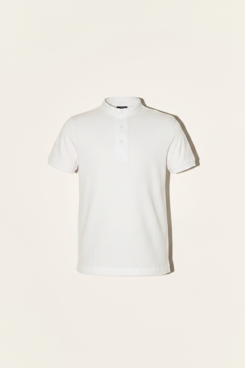 White Knit Boy Polo T-Shirt
